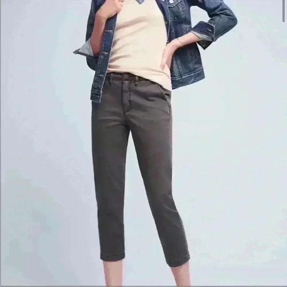 Anthropologie | “Chino by Anthropologie” Slim-fit, Mid-rise Pants, Gray